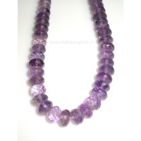 Amethyst Roundel Faceted beads 17"