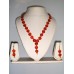Designer Carnelian Heart Necklace with Earrings