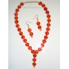 Designer Carnelian Heart Necklace with Earrings