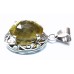 Natural Lemon Quartz Chequred cut Gemstone in Silver Pendant