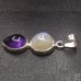 Natural Rainbow Moonstone Amethyst Pendant