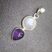 Natural Rainbow Moonstone Amethyst Pendant