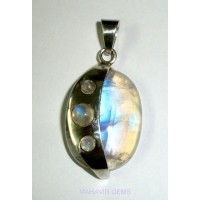 Natural Rainbow Moonstone Pendant