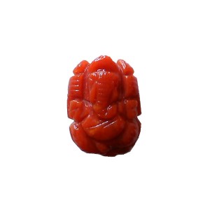 Ganesha in Natural Red Coral 5.91 Carat