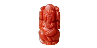 Ganesha in Natural Red Coral 8.92 Carat