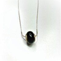 Black Onyx Donut Pendant