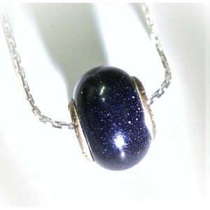 Blue Goldstone Donut Pendant