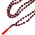 Japmala in Dark रक्तमणि रत्न, Raktamani Red Garnet Round Beads 108 Pcs of 5 mm