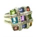 Sterling Silver Mosaic Ring with Gemstones and Cubic Zirconia