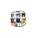 Sterling Silver Mosaic Ring with Gemstones and Cubic Zirconia