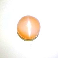 Natural Peach Pink Moonstone Cat's Eye Gemstone 3.01Carat