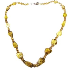 Lemon Citrine faceted beads necklace 20 Inch