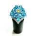 Natural Blue Topaz with Citrine  Ring in Sterling Silver