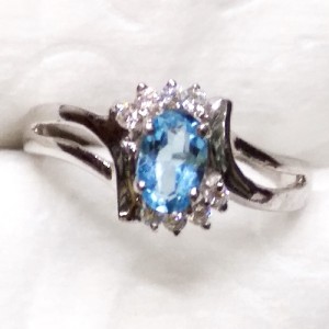 Natural Blue Topaz Ring in Sterling Silver