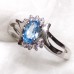 Natural Blue Topaz Ring in Sterling Silver