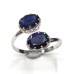 Natural Blue Sapphire Ring in Sterling Silver
