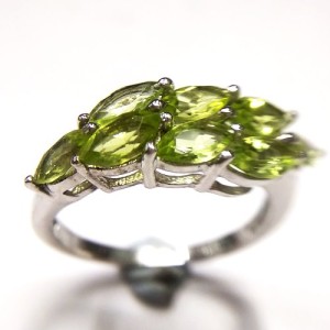 Natural Peridot Ring in Sterling Silver