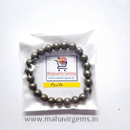 Genuine Grade A Pyrite 8mm Elasticated Bracelet for Protection