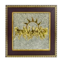 Pyrite Frame with Running Horses & Sun – Symbol of Wealth, Power & Success