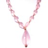 Rose Quartz Necklace,Graduated Pink drop shape faceted beads necklace