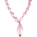 Rose Quartz Necklace,Graduated Pink drop shape faceted beads necklace