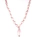 Rose Quartz Necklace,Graduated Pink drop shape faceted beads necklace