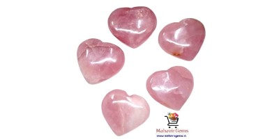 Natural Rose Quartz Heart shaped 50mm Cabochon