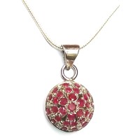 Gem Pendant with Natural Ruby Gemstones