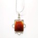Sard Onyx Pendant handcrafted in Square Shape