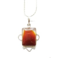 Sard Onyx Pendant handcrafted in Square Shape