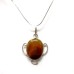 Sard Onyx Pendant handcrafted in Oval Shape