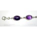 Silver Bracelet with Natural Amethyst Cabachone