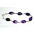 Silver Bracelet with Natural Amethyst Cabachone