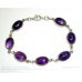 Silver Bracelet with Natural Amethyst Cabachone