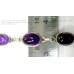 Silver Bracelet with Natural Amethyst Cabachone