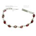 Silver Bracelet with Oval Shaped Natural रक्तमणि रत्न, Raktamani Garnet Faceted