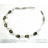 Silver Bracelet with Faceted Natural Smoky Quartz