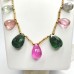 Tourmaline Pear Briolet Necklace with earrings
