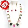 Tourmaline Pear Briolet Necklace with earrings