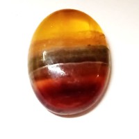 Natural Fluorite Multicolor Certified Oval Cabochon 15.07 Ct | Certified Gemstone | Mahavir Gems