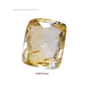 Natural Yellow Sapphire (Pukhraj) Cushion 02.83 Carat / 3.10 Ratti (4.72 Chotti Ratti) – Ceylon Sri Lanka Origin | Unheated & Untreated Certified Gemstone