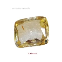 Natural Yellow Sapphire (Pukhraj) Cushion 02.83 Carat / 3.10 Ratti (4.72 Chotti Ratti) – Ceylon Sri Lanka Origin | Unheated & Untreated Certified Gemstone