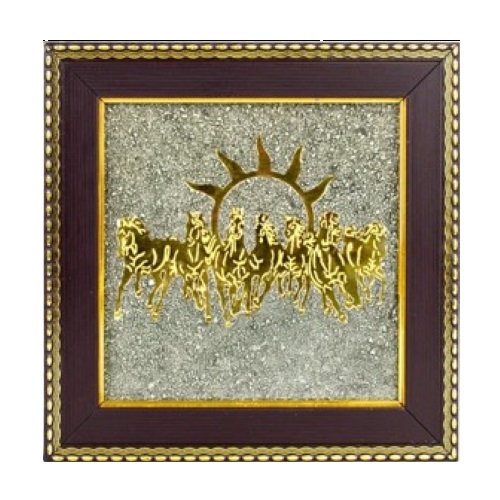 Pyrite Frame with Running Horses & Sun from Mahavir Gems